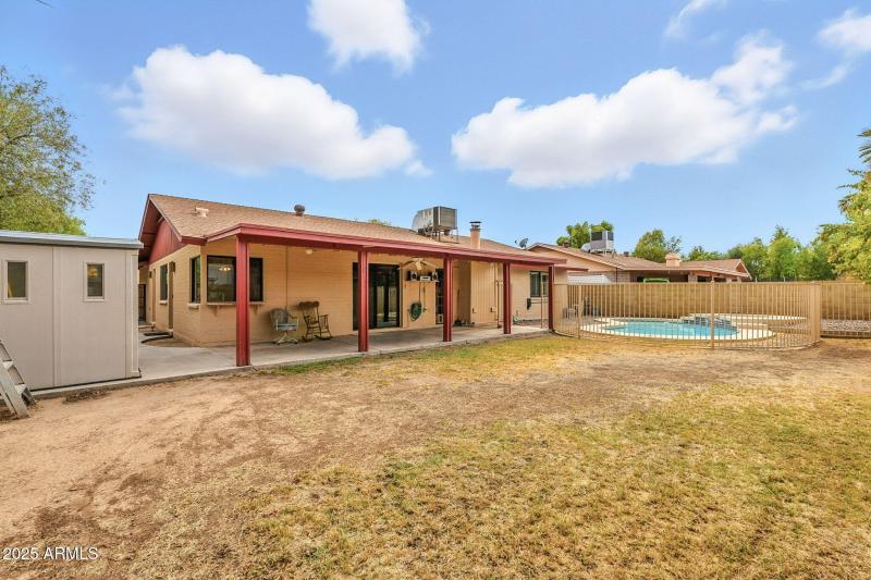 Backyard with large patio