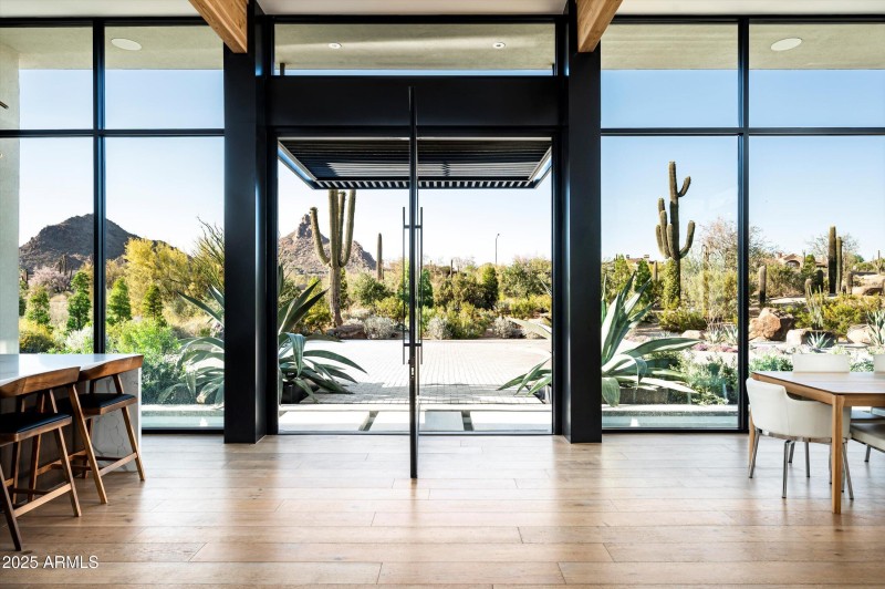 Pivoting entry door