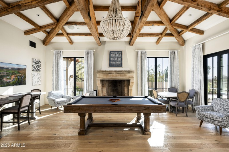 Game Room/Living Room w/Beam Ceiling