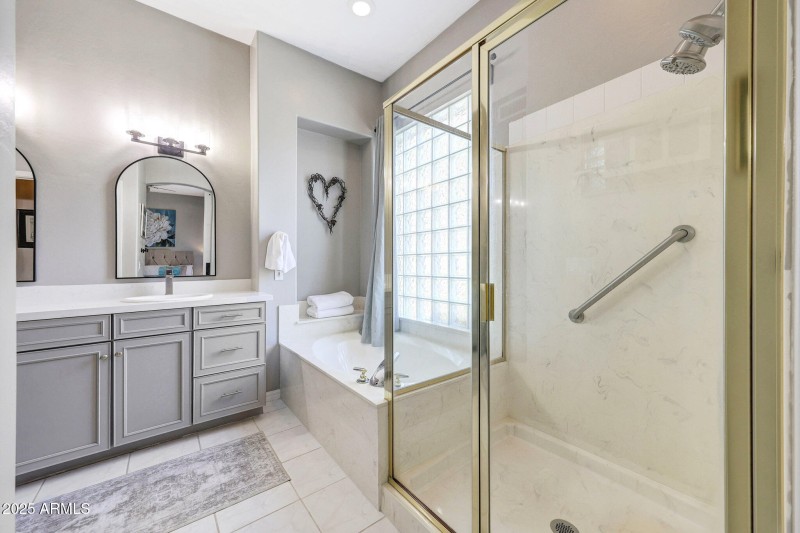 Primary shower and bath