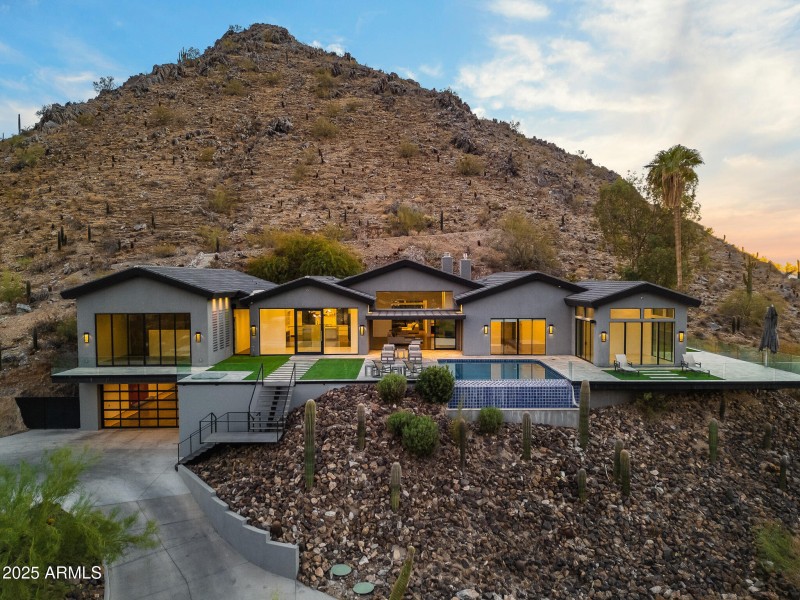 63front of property at sundown