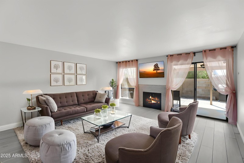 Virtually Staged Living Room - Forest