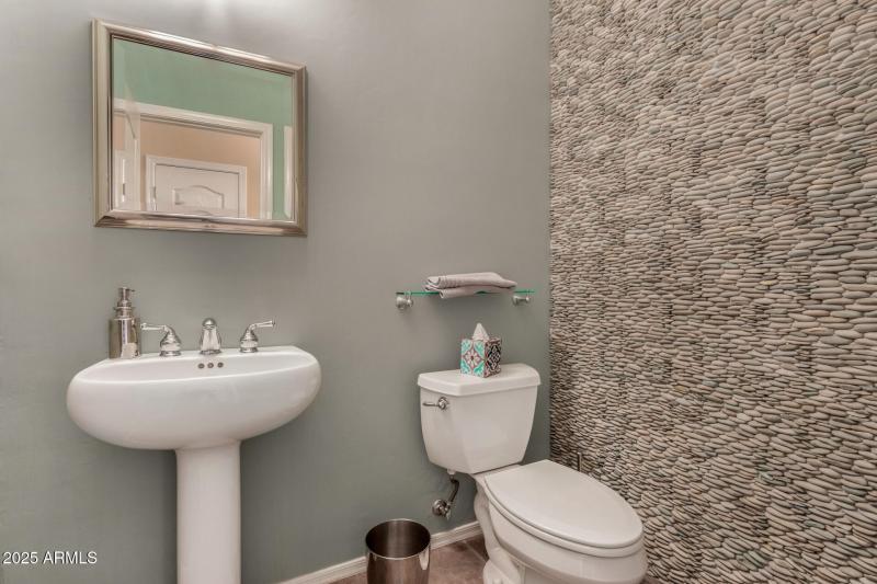 Powder Room w/ Natural Stone Wall