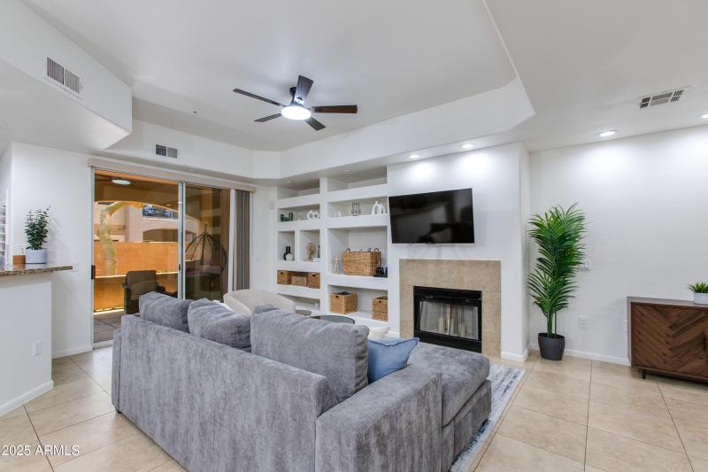 Gas Fireplace and Patio