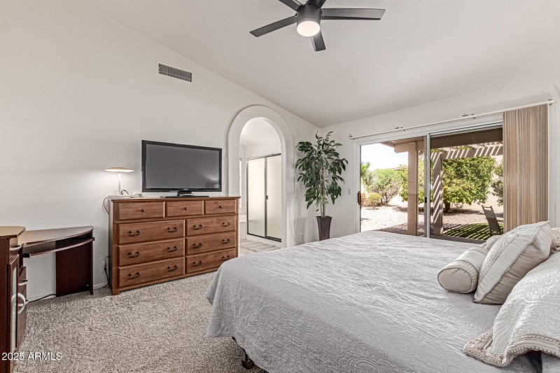 Master Bed-With Door to Backyard