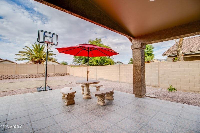 Backyard and Covered patio