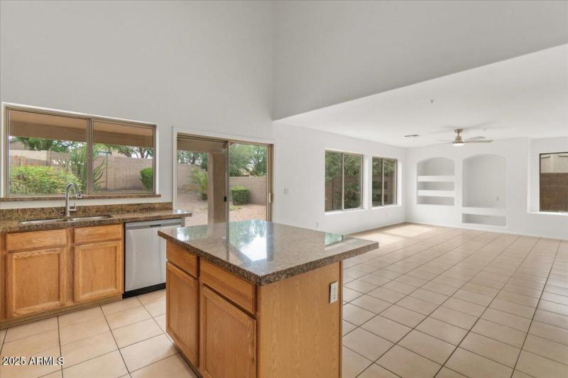 Kitchen and family room