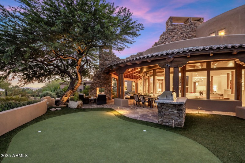 Backyard Putting Green at Twilight
