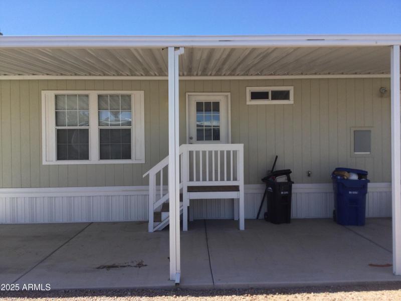 Side view of the carport