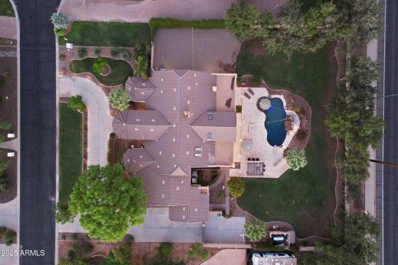 Aerial Drone Overhead Twilight