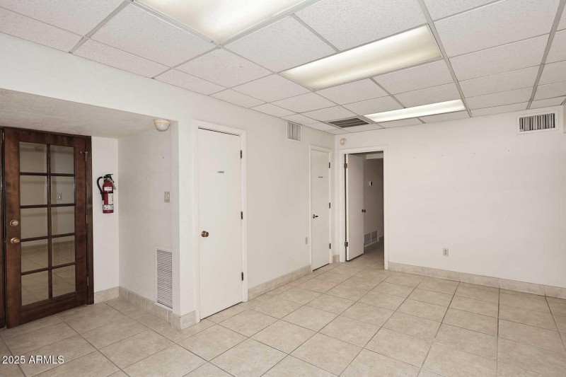 Lobby's French Doors to Center Office