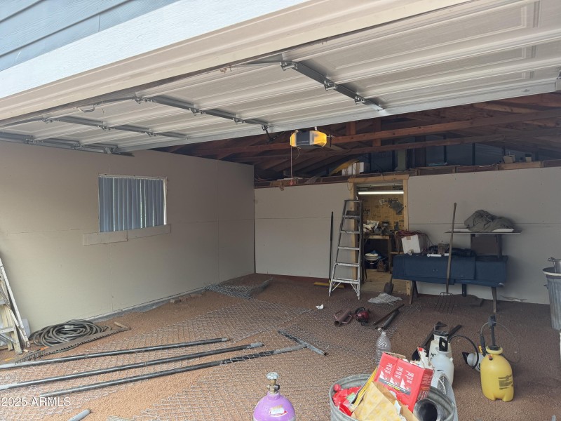 Inside garage