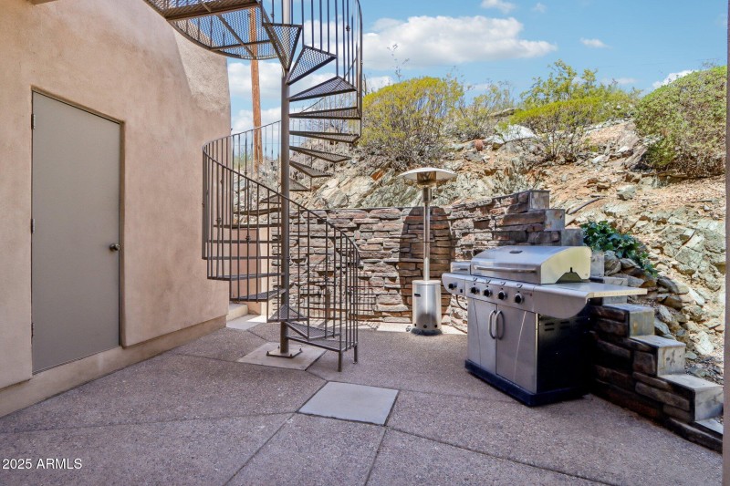 Private Patio Nestled into the Hillside