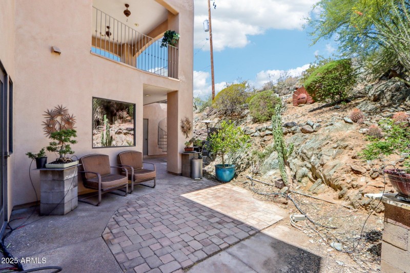 Private Patio Nestled into the Hillside