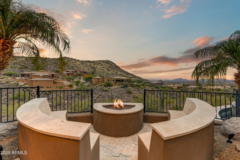 Sunset Fire Pit with Mountain View