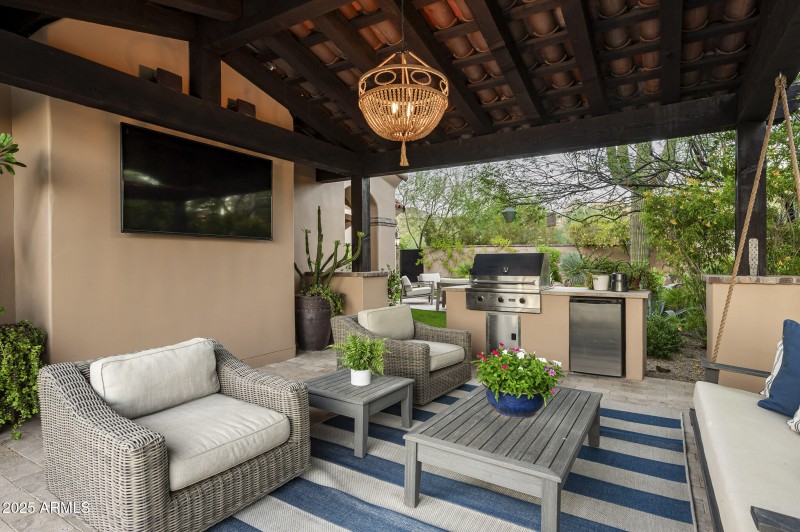 Outdoor BBQ lounge