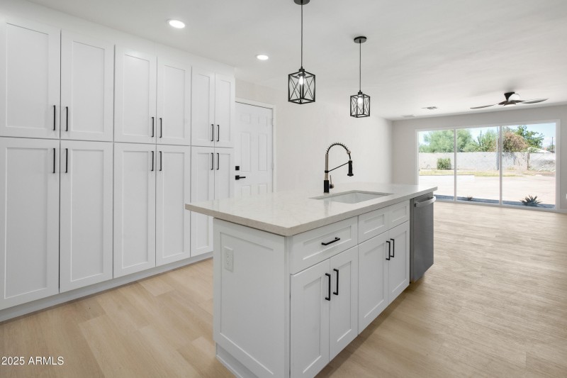 Island and Storage in Kitchen