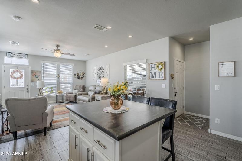 Island with storage & seating