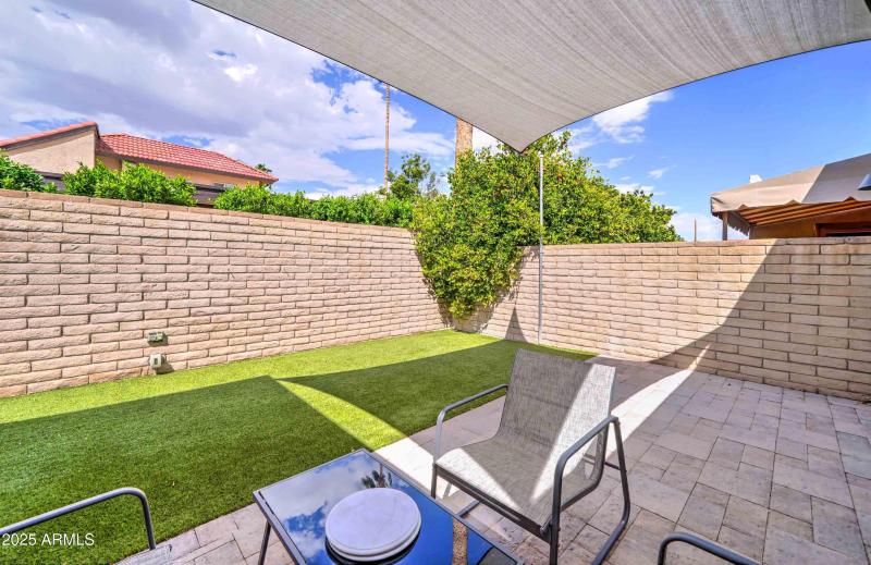 All new travertine patio