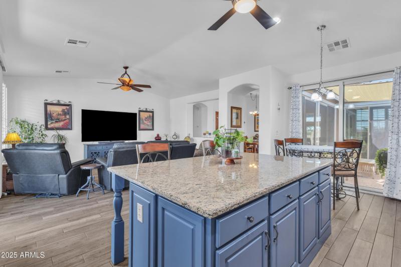 Kitchen view to family room