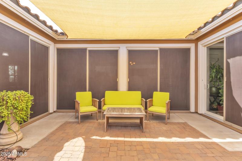 Private covered patio at Dining Room