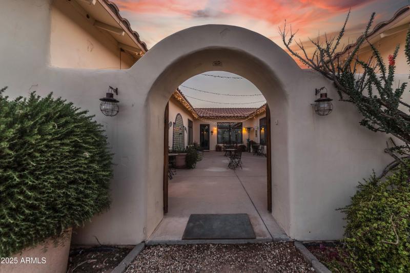 Twilight Courtyard Entry