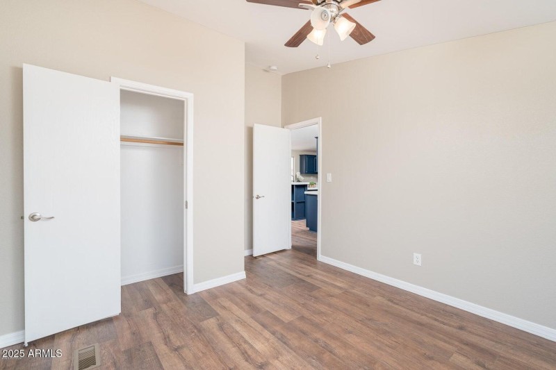 Bedroom 3 before closet door expansion
