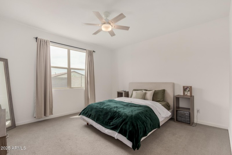 Primary bedroom is large and spacious