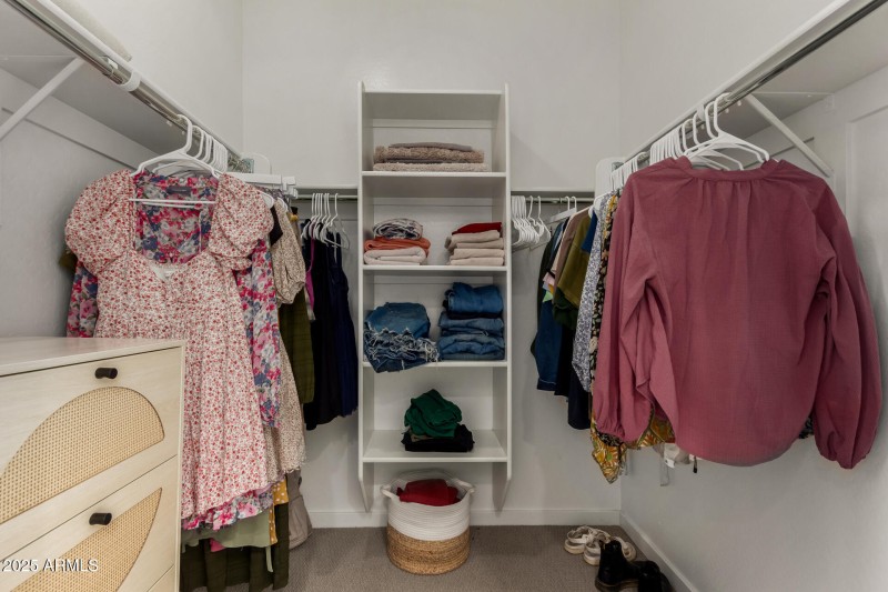 Primary boasts a walk in closet