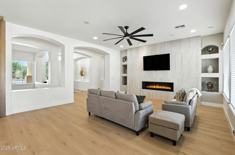 70-inch linear natural gas fireplace