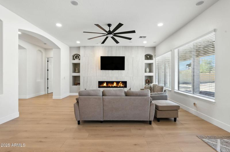 70-inch linear natural gas fireplace