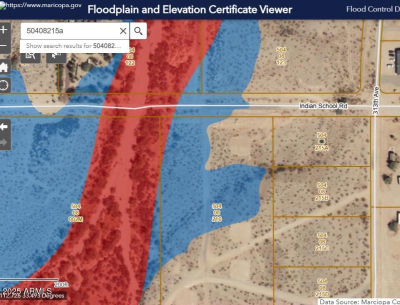 313th Ave Indian School Rd - Flood Map