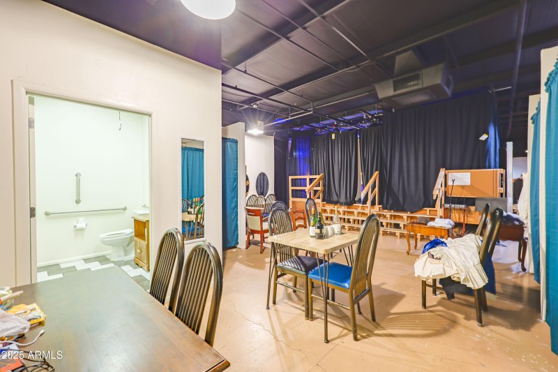 Backstage area and ADA bathroom