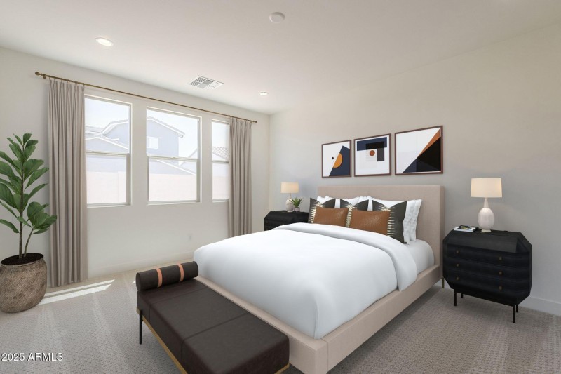 Virtually Staged Primary Bedroom