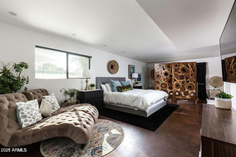 Master Bedroom with king bed, large flat