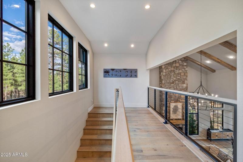 Bridge overlooking living room