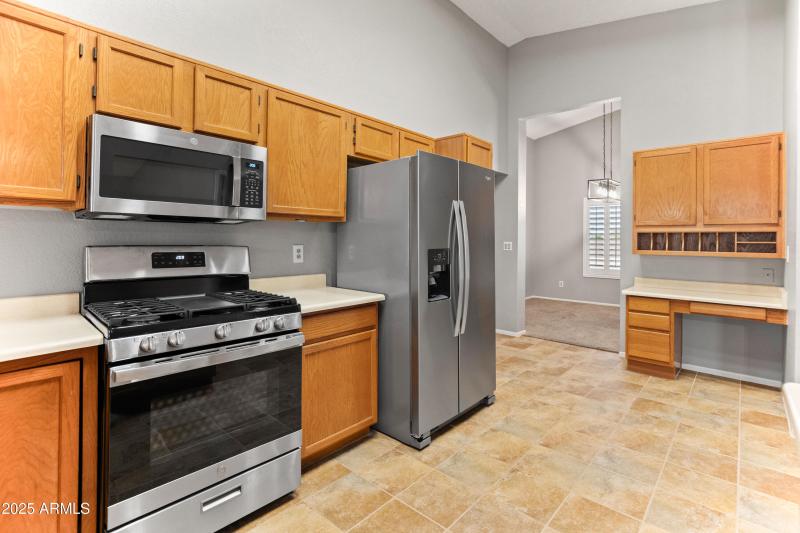 Kitchen looking into Desk Area