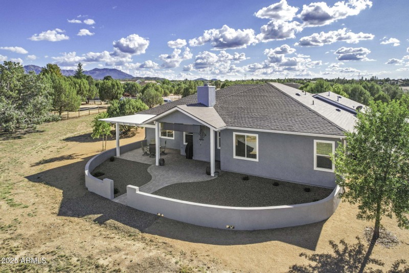 Aerial back of home