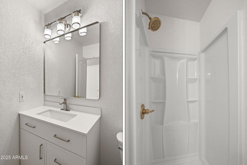 Split Image Vanity + Shower