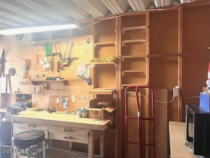 Workbench in shed