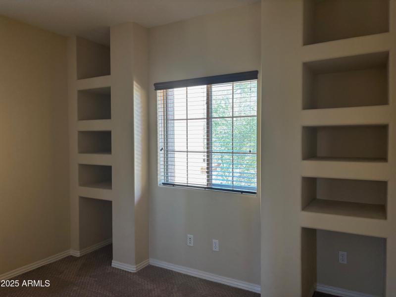 Bonus room with built in shelves
