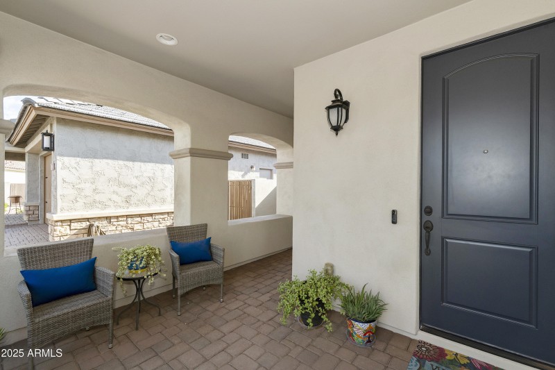 front porch with pavers
