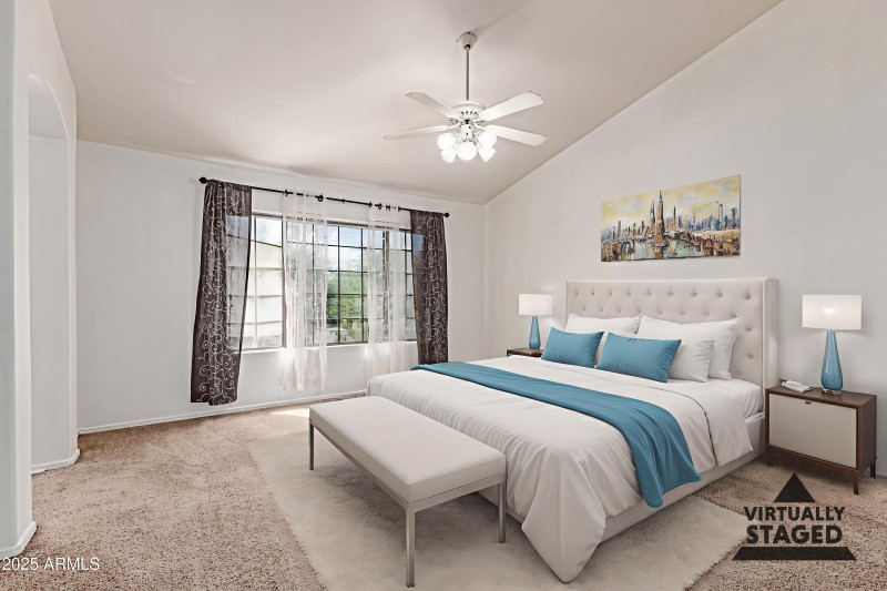 Virtually Staged Primary Bedroom