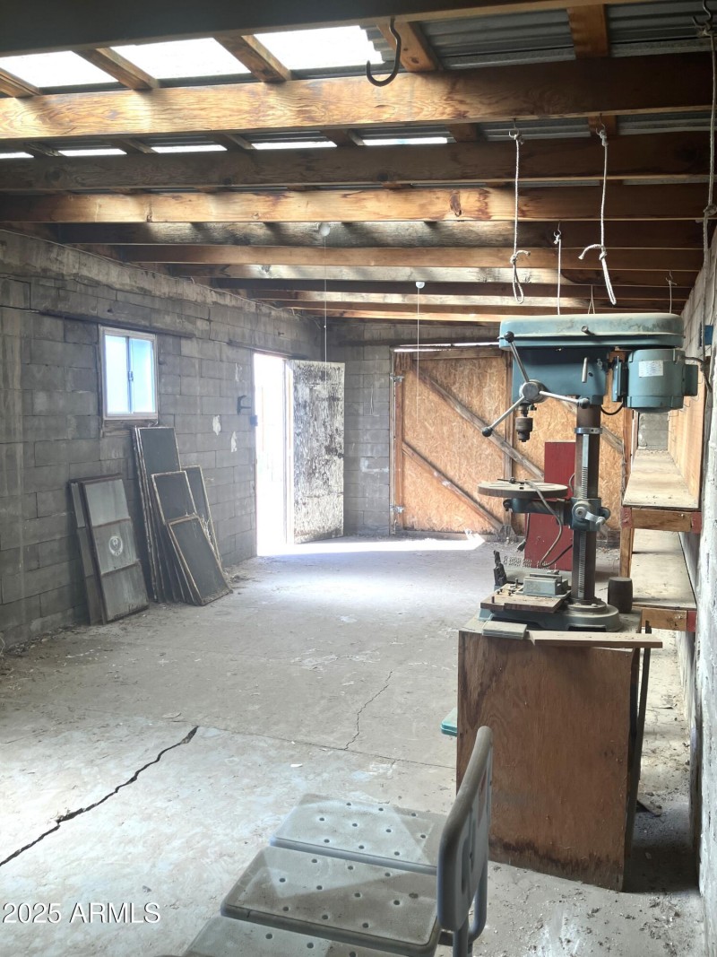 Inside the 408sf Tandem, Detached Garage