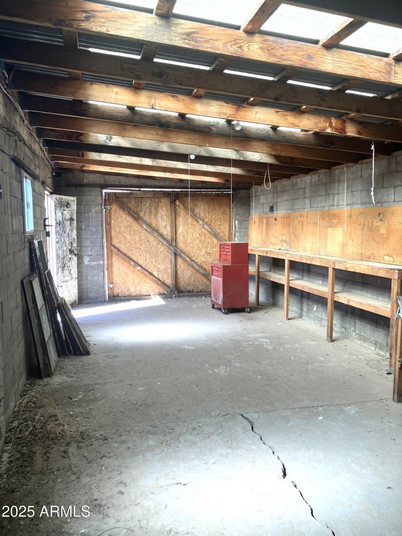 Inside the 408sf Tandem, Detached Garage