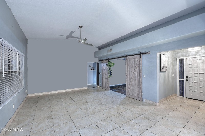 Great Room with Vaulted Ceiling