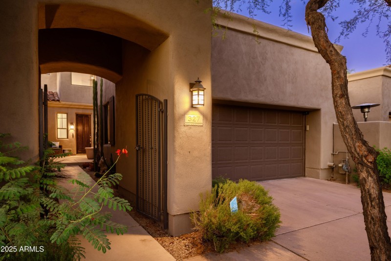 Front Entry at Twilight