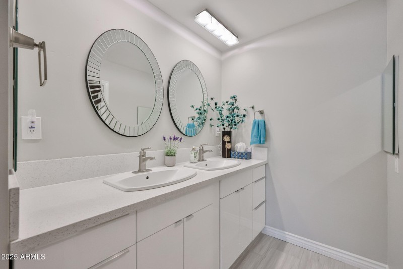 Primary bathroom with double sinks