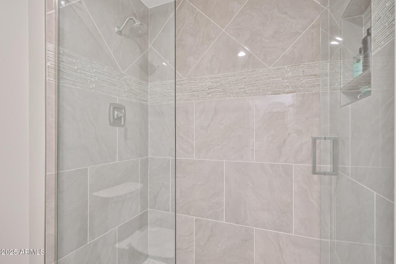 Tiled walk-in shower