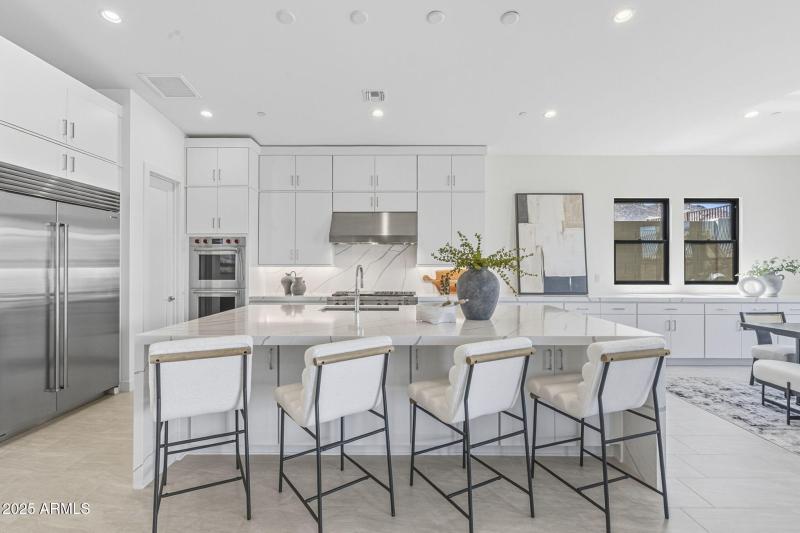 Stacked upper cabinets